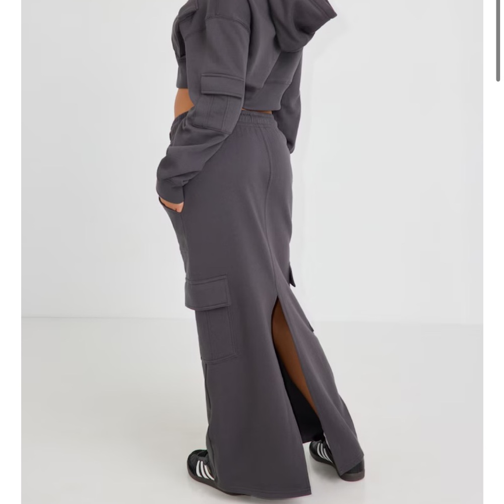 Garage Dark Gray Utility Cargo Maxi Skirt - Picture 2 of 3
